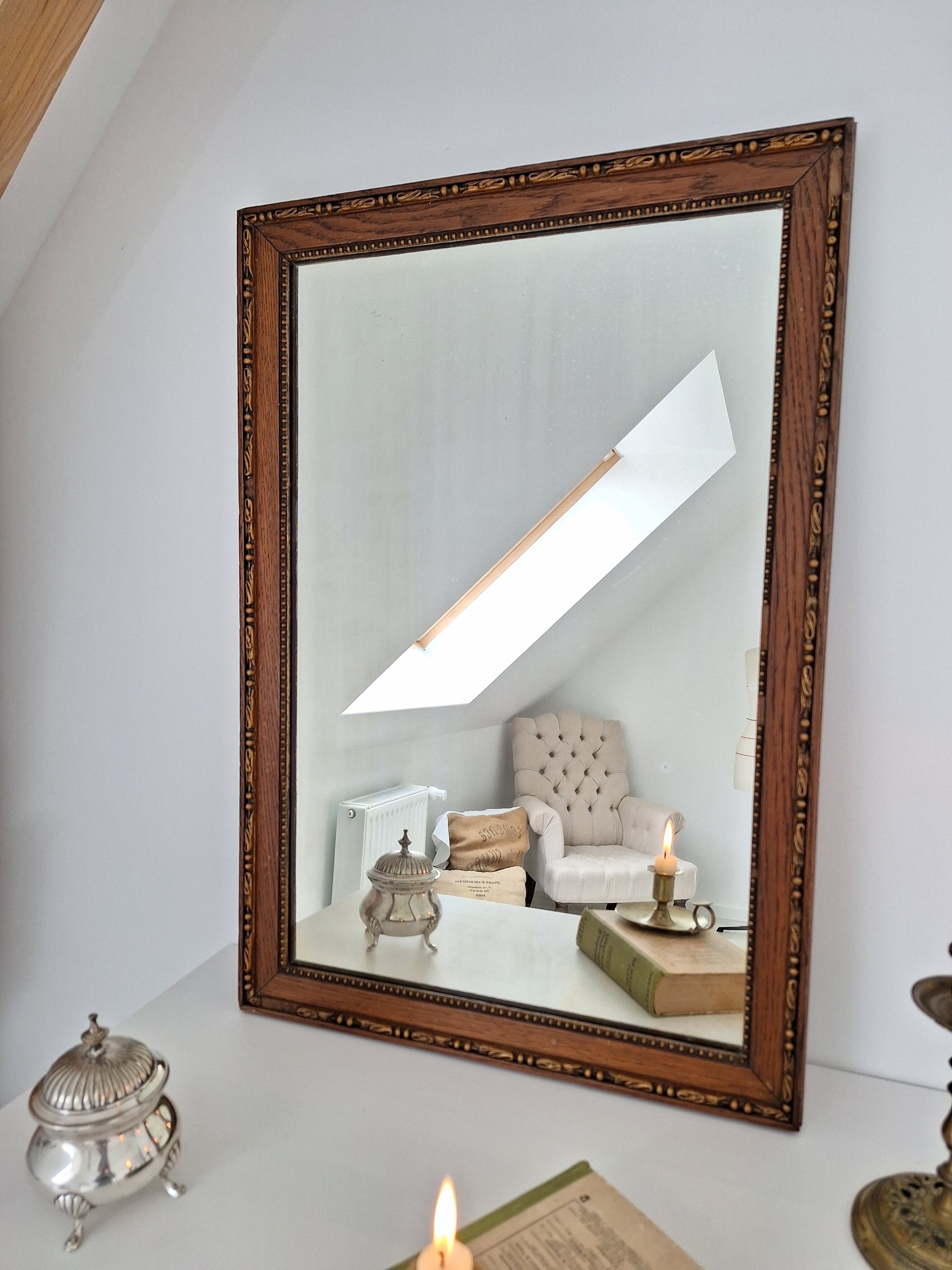 Wooden mirror 68x47cm