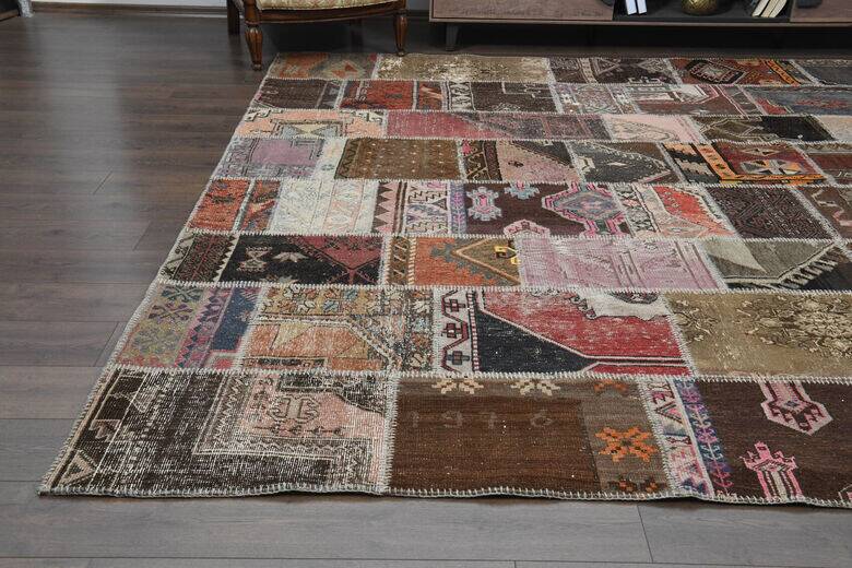 Turkish tribal patchwork rug 301x402