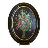 Small painting of a bouquet of flowers by Magda Verschaeve