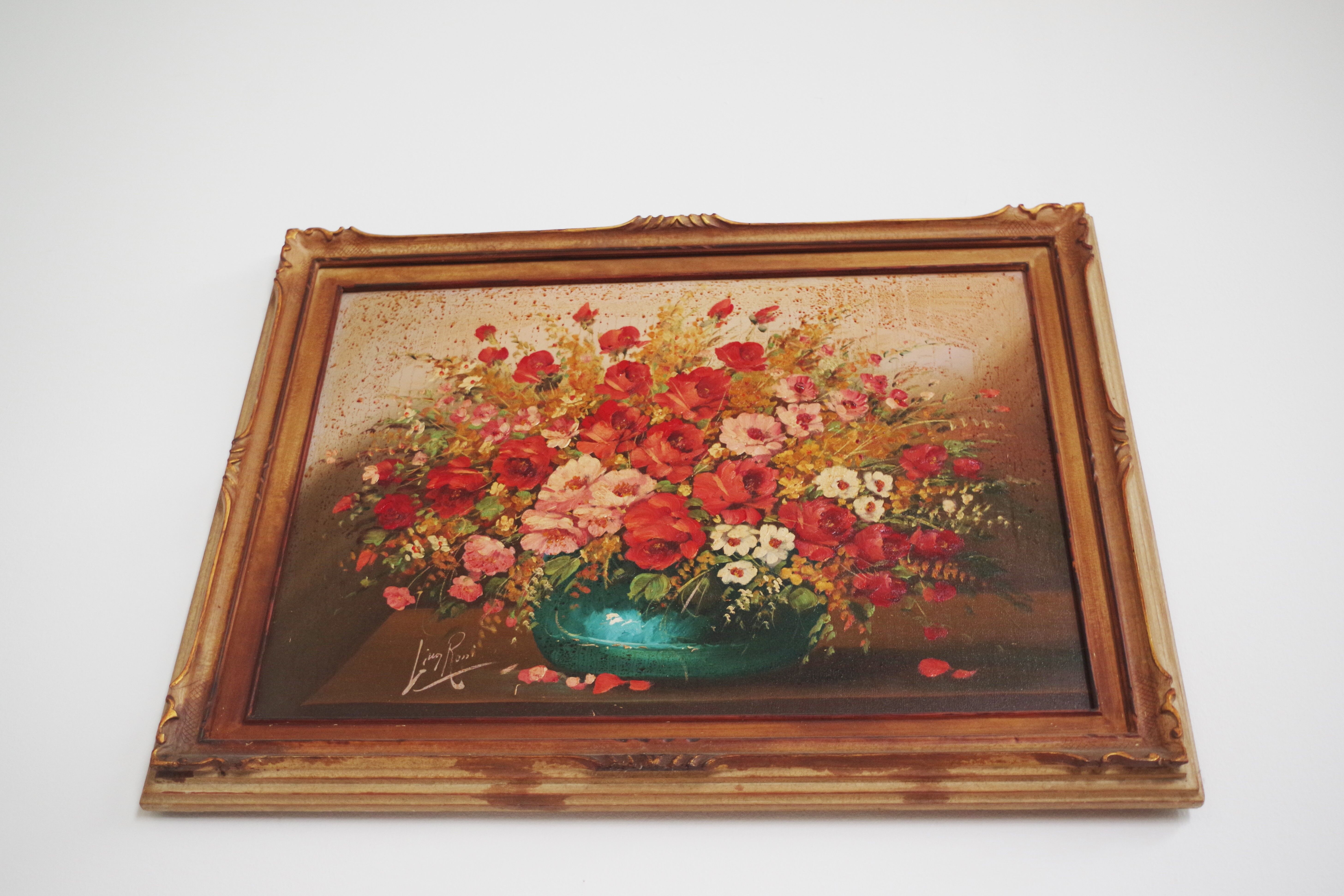 Floral arrangement painted by Lina Rossi, 1930s