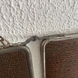 Vintage 1930s triptych barber mirror registered G.B Paris - 28 x 69 cm