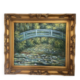 Old oil painting canvas reproduction water lilies japan monet 80x70