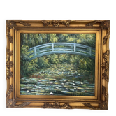 Old oil painting canvas reproduction water lilies japan monet 80x70