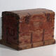 Antique iron-reinforced pine wood chest – China, circa 1900