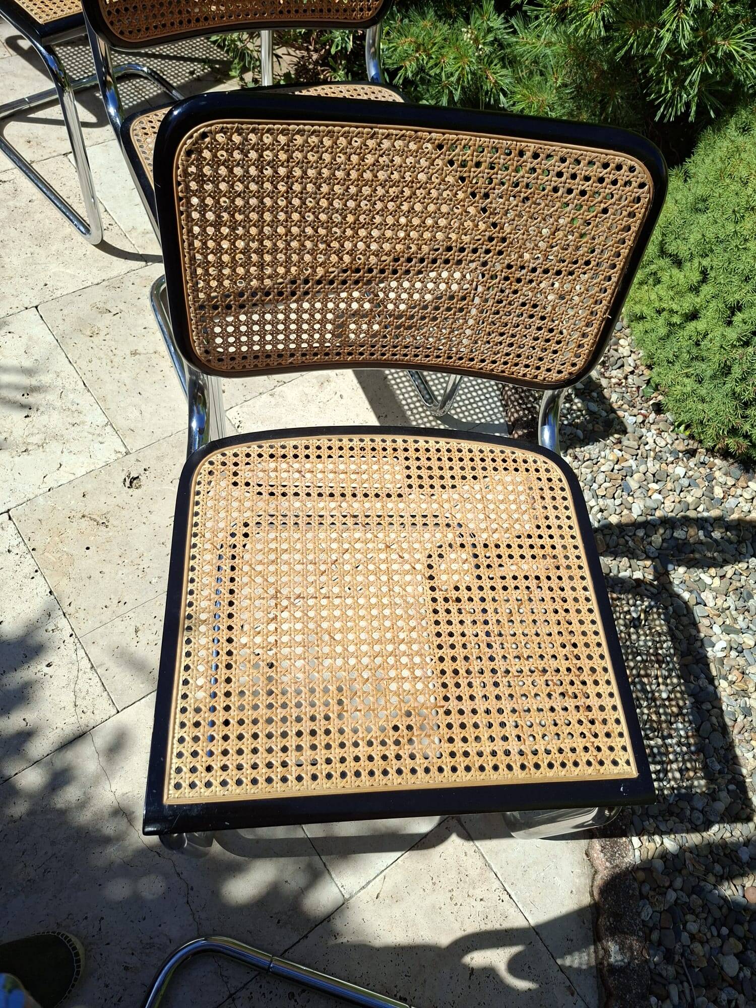 Set of 6 black Marcel Bauer B32 style chairs