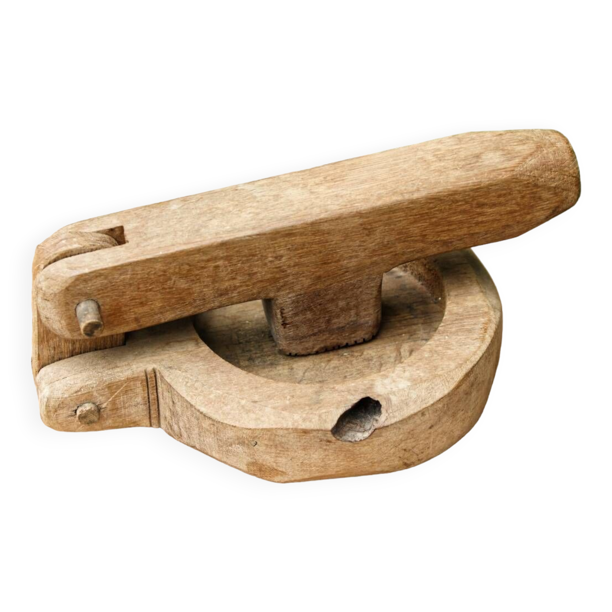 Savoyard brutalist wooden nutcracker, popular art