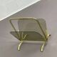 Brass and glass magazine rack
