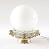 Lotus lamp, silver metal, ball