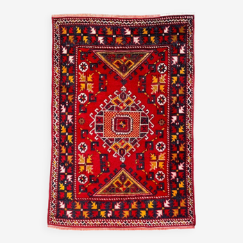 Vintage Western Turkish Rug Oriental 192x127 cm Tribal Medium Carpet