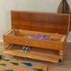 Unique storage chest as a storage cabinet and bench.
