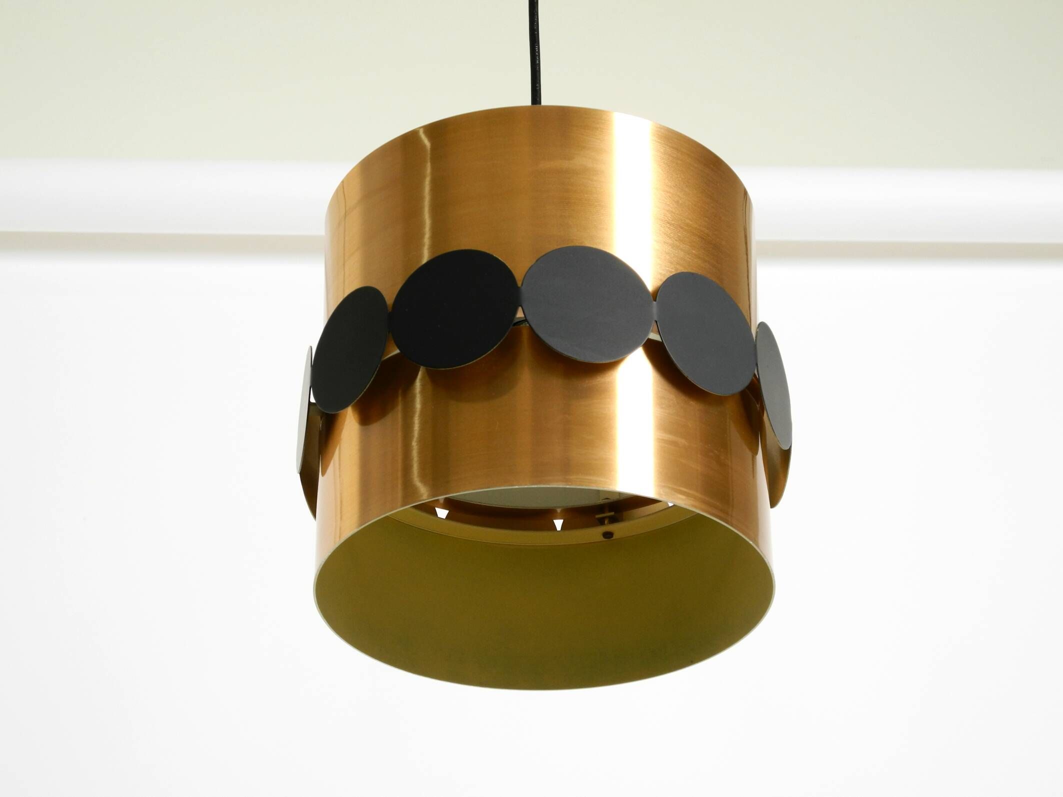 1960s Space Age pendant lamp by Doria, made of copper-anodized aluminum
