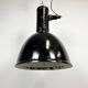Suspension industrielle en émail noir, 1950s