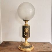 Antique Neo-Classical Empire Lion Balthazar Glass Globe Lamp