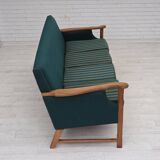 1970s, Danish 4-seater sofa, furniture wool, solid oak wood.