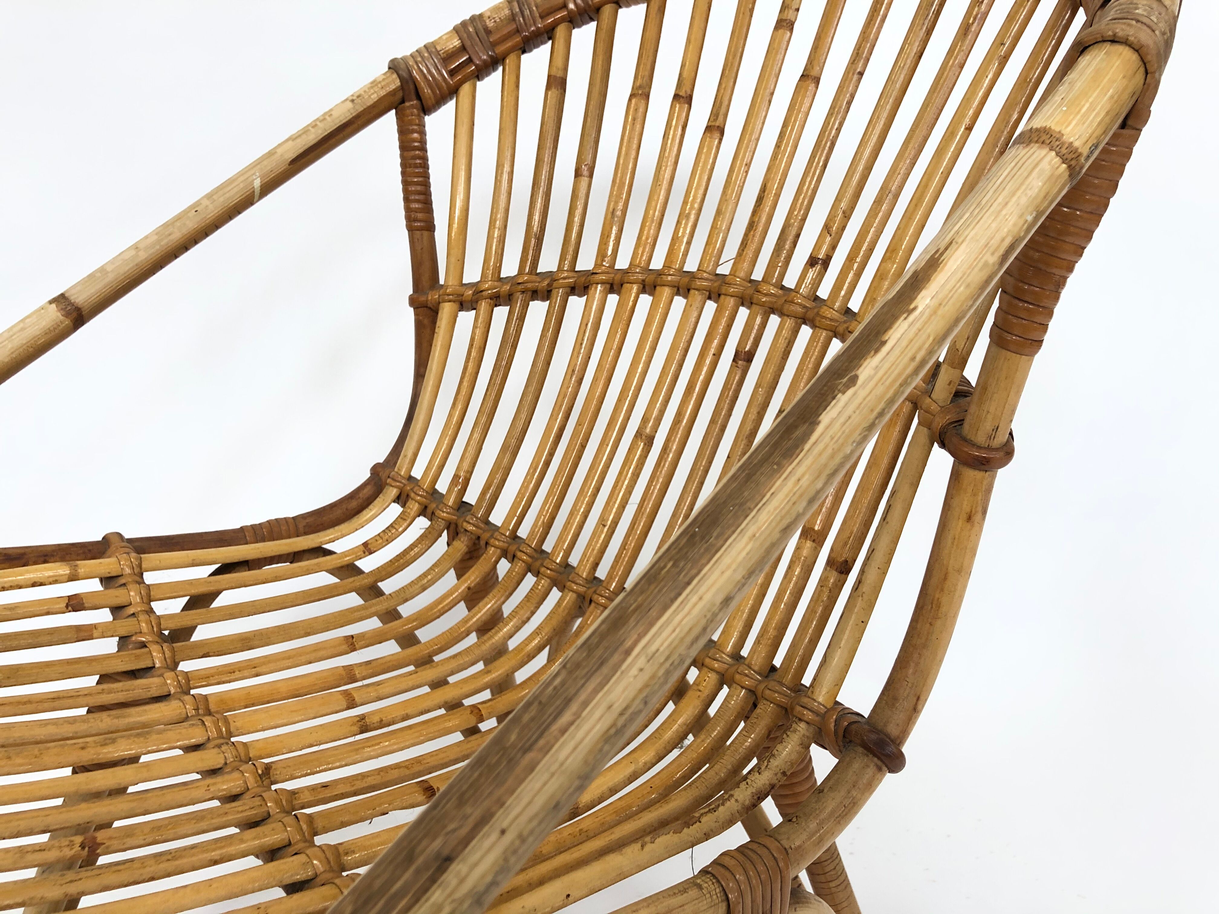 Rohe Noordwolde rattan chair, 1960, Netherlands