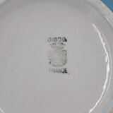 Salad bowl in earthenware Digoin Sarreguemines trompe l'oeil basket in blue