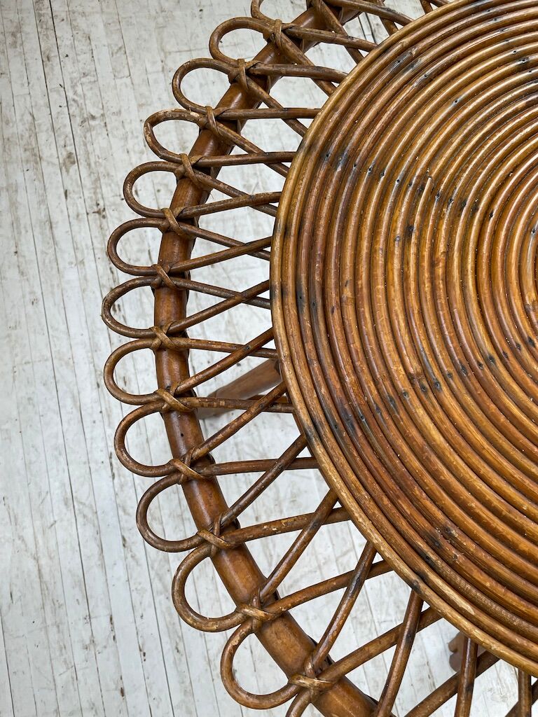 Rattan “sun” coffee table
