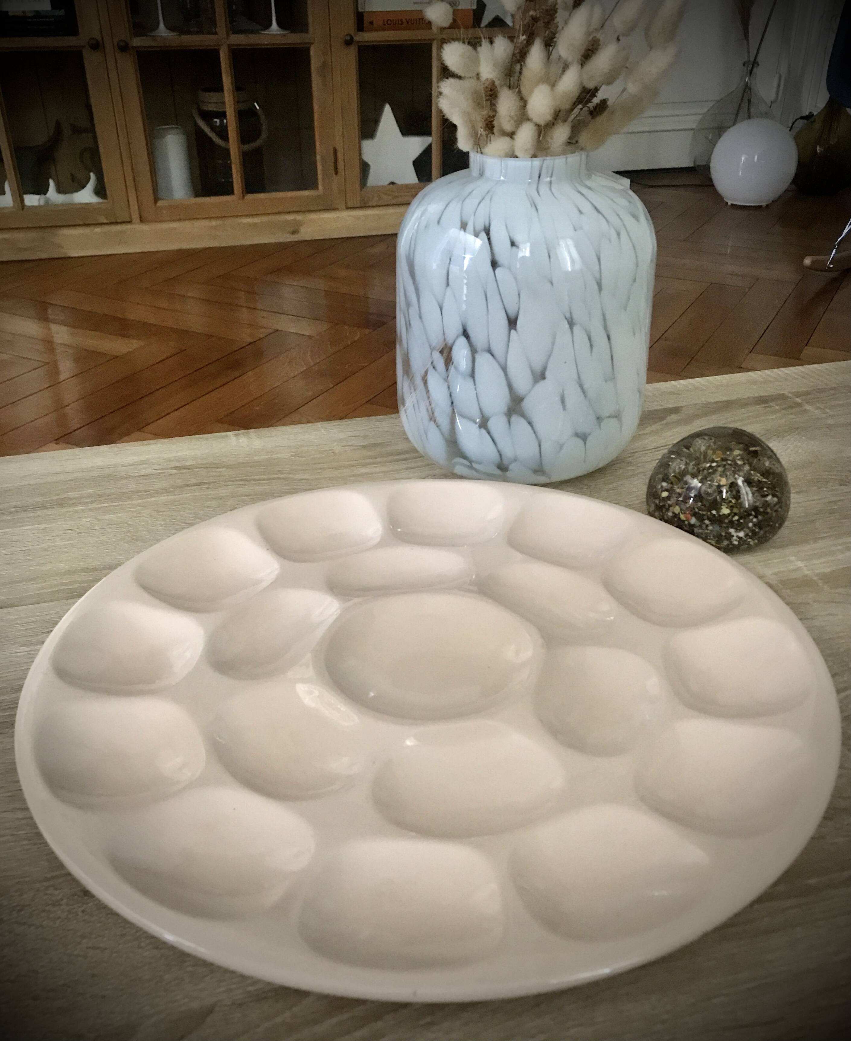 Digoin Sarregemines oyster barbotine dish