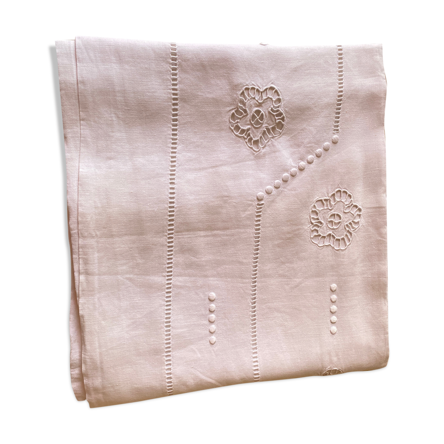 Drap monograme Jp en lin