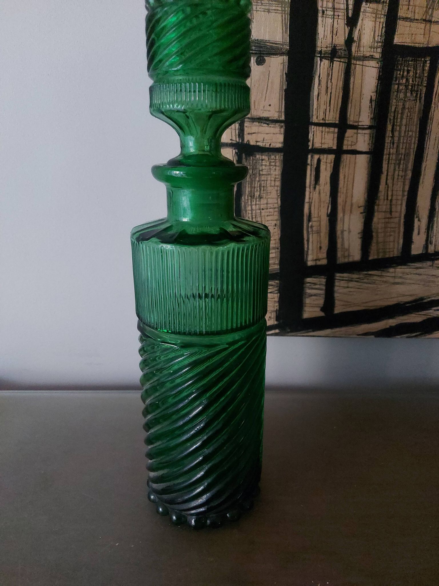 Italian vintage glass bottle