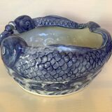 Chinese blue white fish planter
