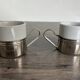 Set of 2 vintage porcelain cups with silver metal stand