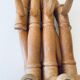 Old wooden wall coat rack