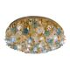 Lively Floreal Multicolor Murano Glass Gold Flushmount