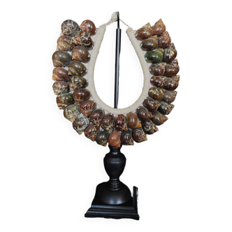 Turbo petholatus shell adornment necklace Papua New Guinea base