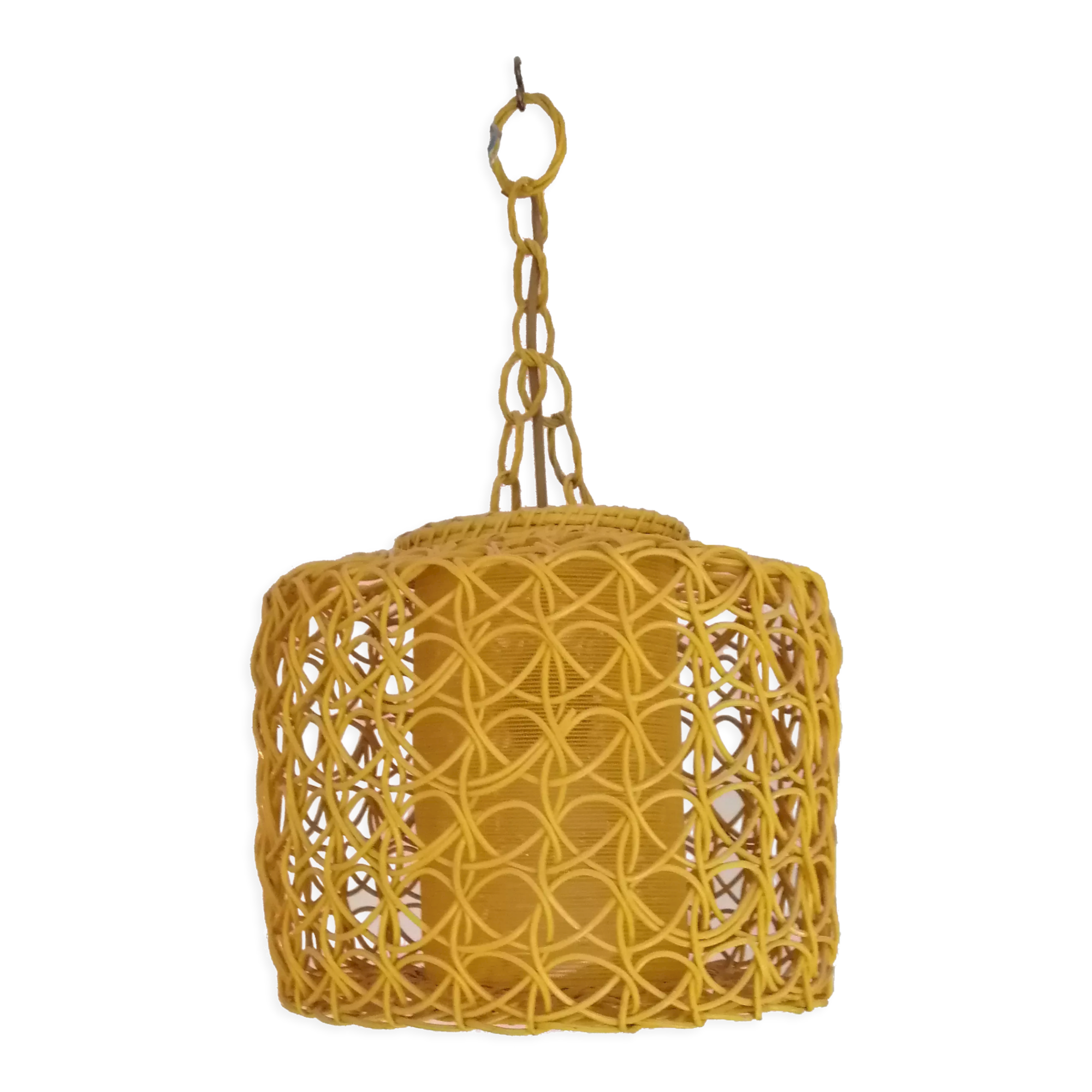 Pendant lamp vintage rattan 60-70