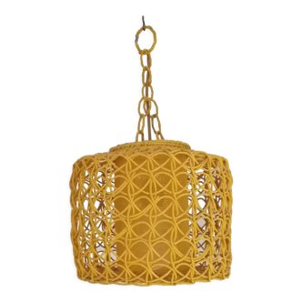 Pendant lamp vintage rattan 60-70