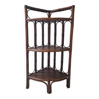 Rattan corner shelf