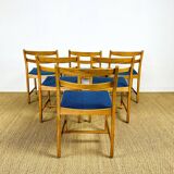 6 Scandinavian oak chairs from the 1960s