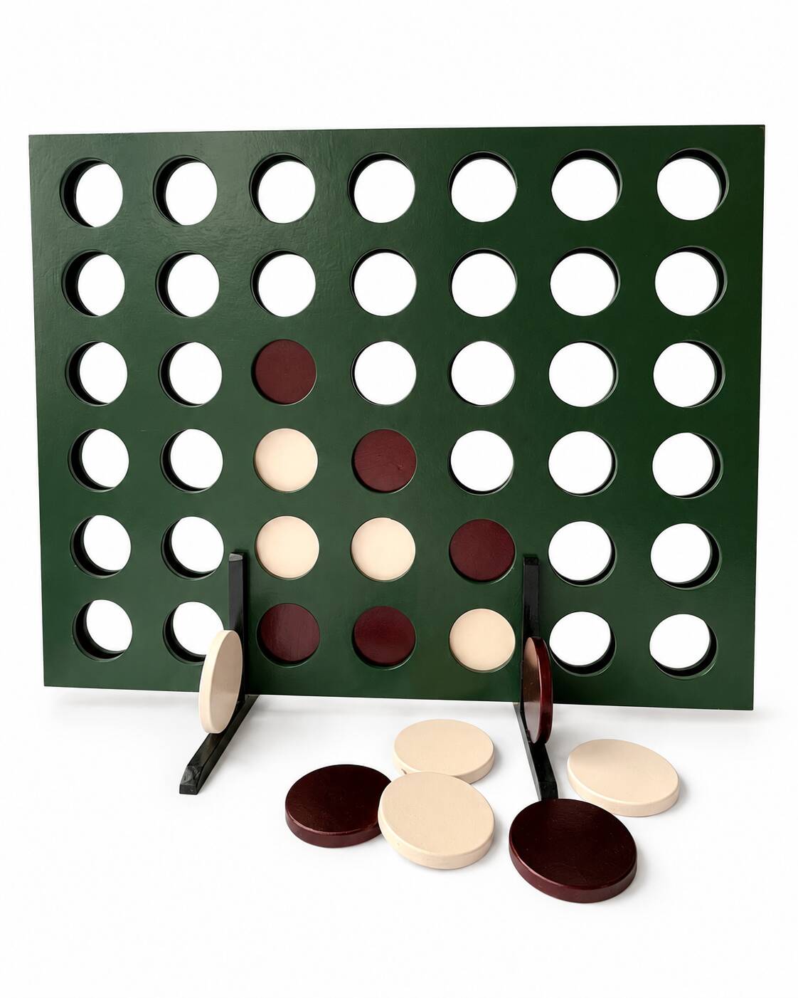 One-of-a-Kind Handmade Oversized Wooden Four-in-a-Row Game