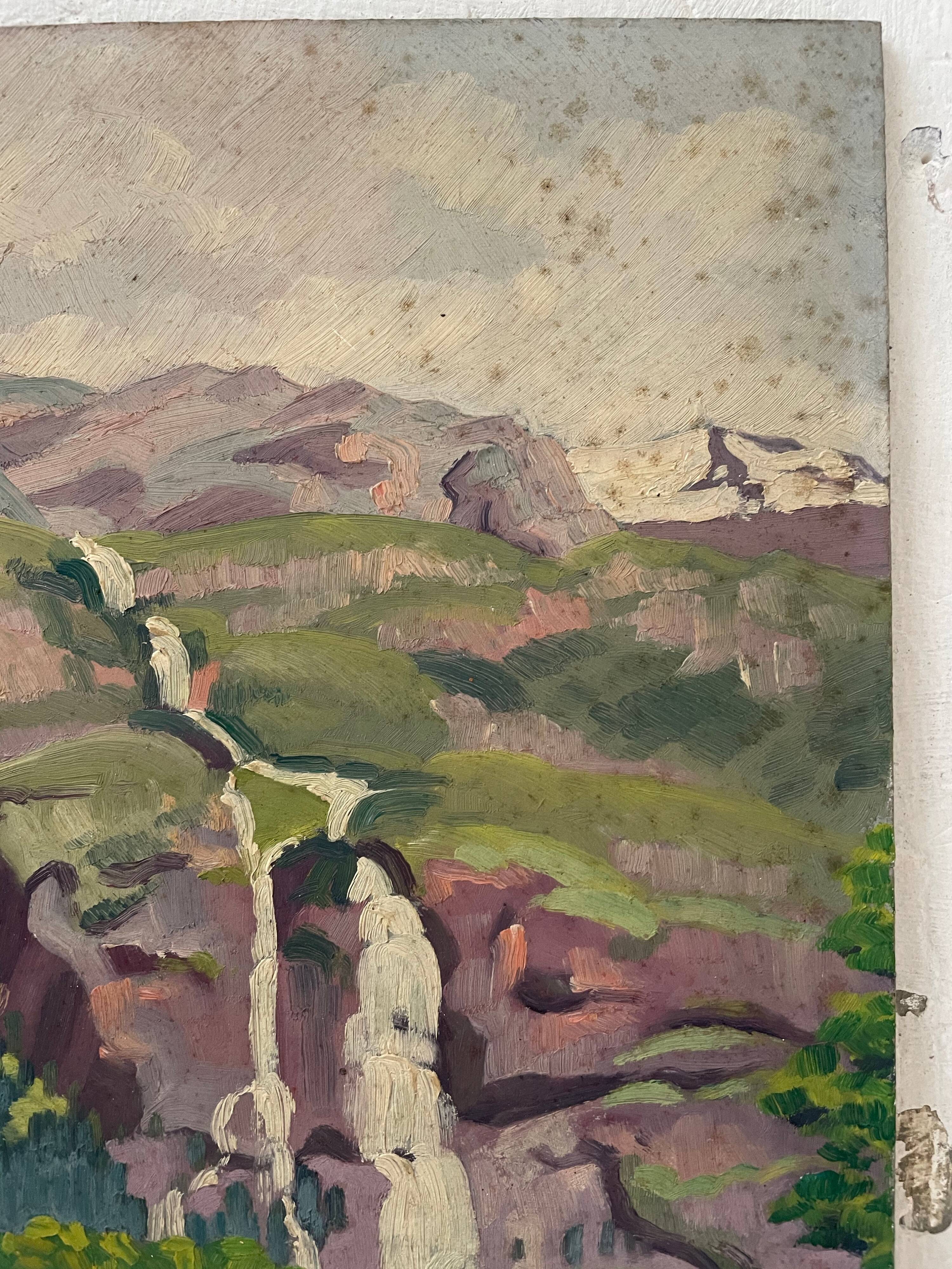 Oil painting landscape mountain 1939