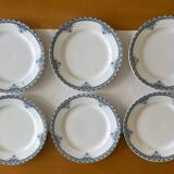 6 antique flat plates in Saint-Amand earthenware (Nord)