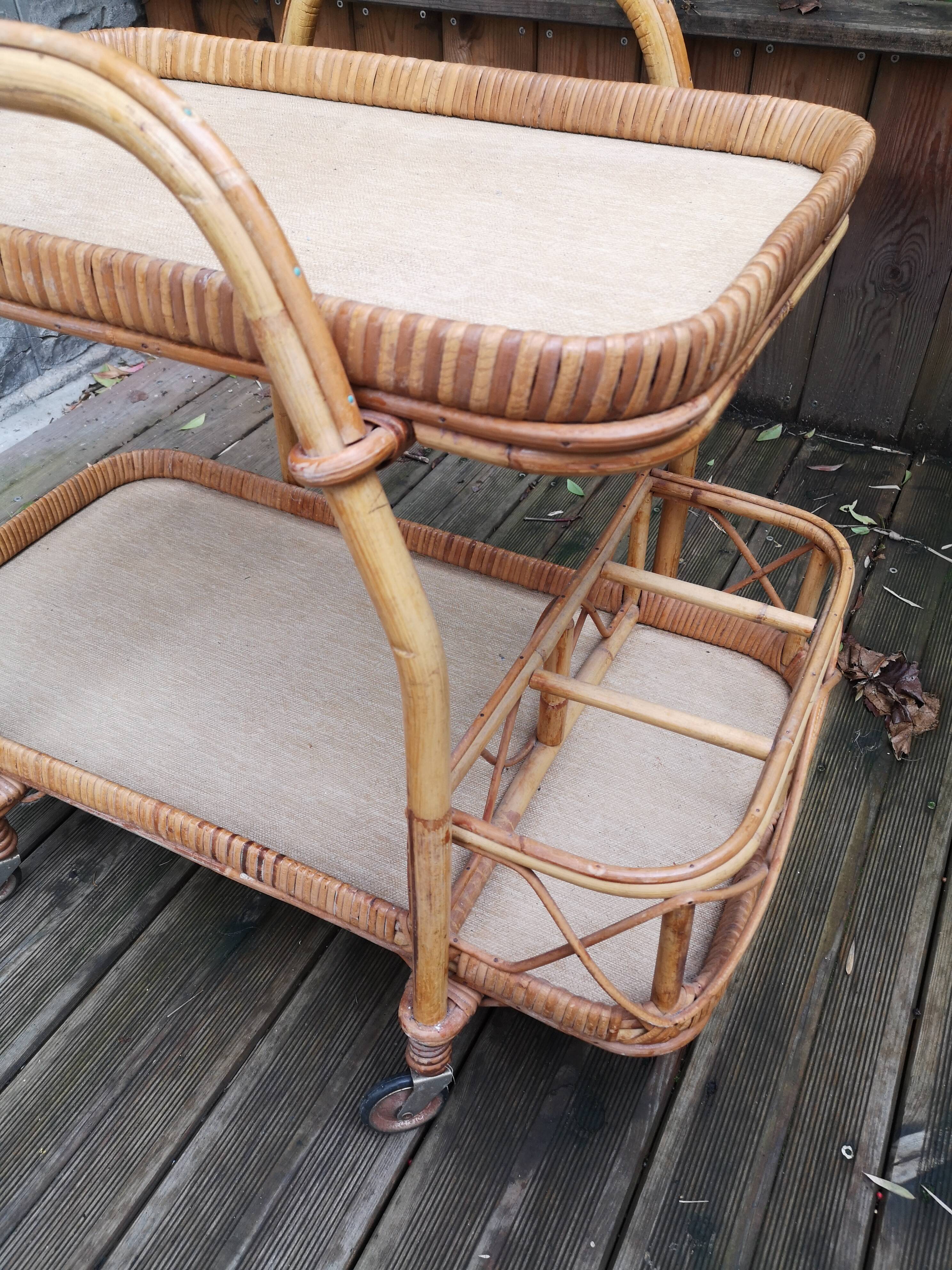 Rattan trolley - circa 1970s
