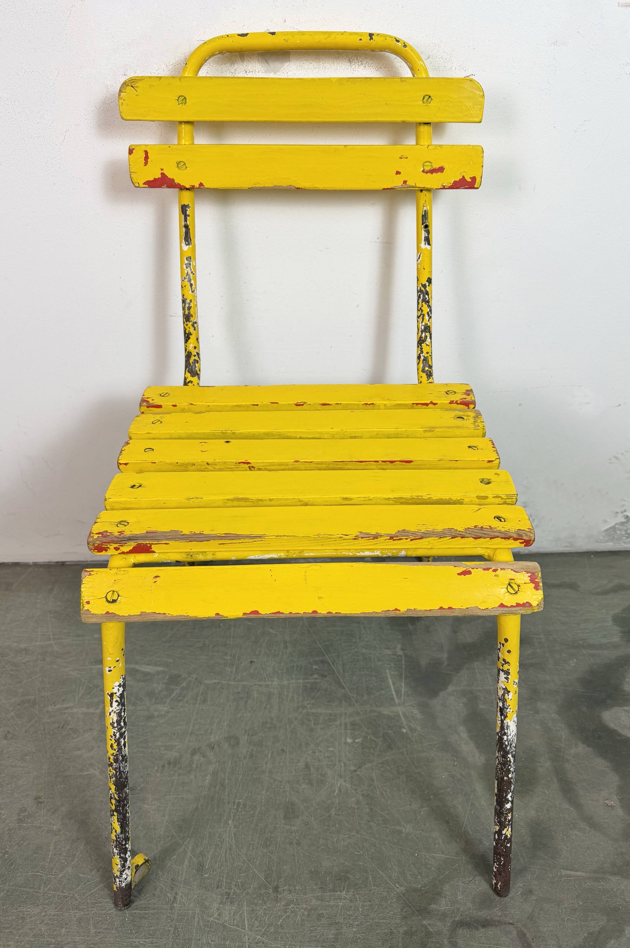 Vintage Yellow Industrial Chair, 1960s