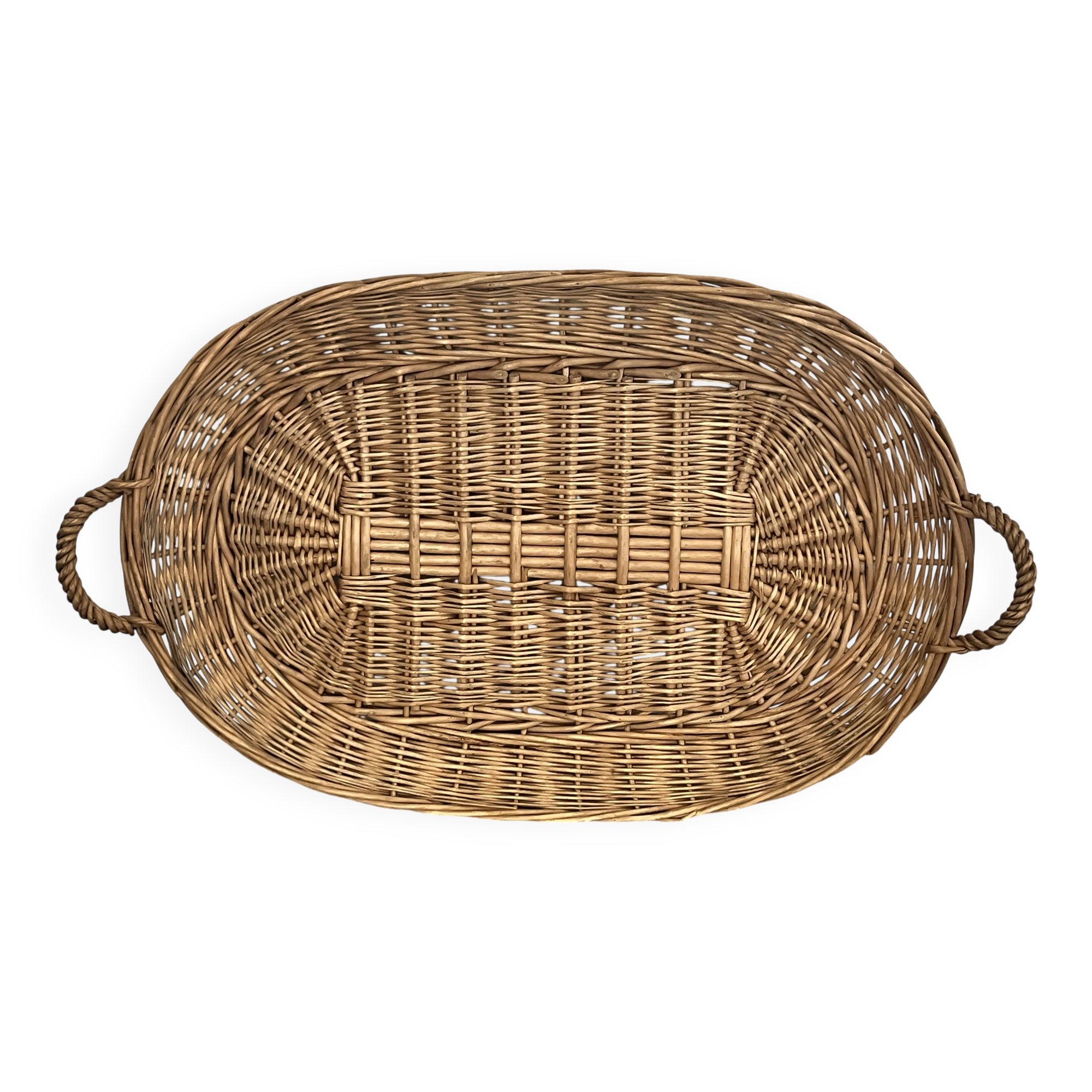 Large woven wicker tray