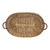Large woven wicker tray