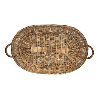 Large woven wicker tray
