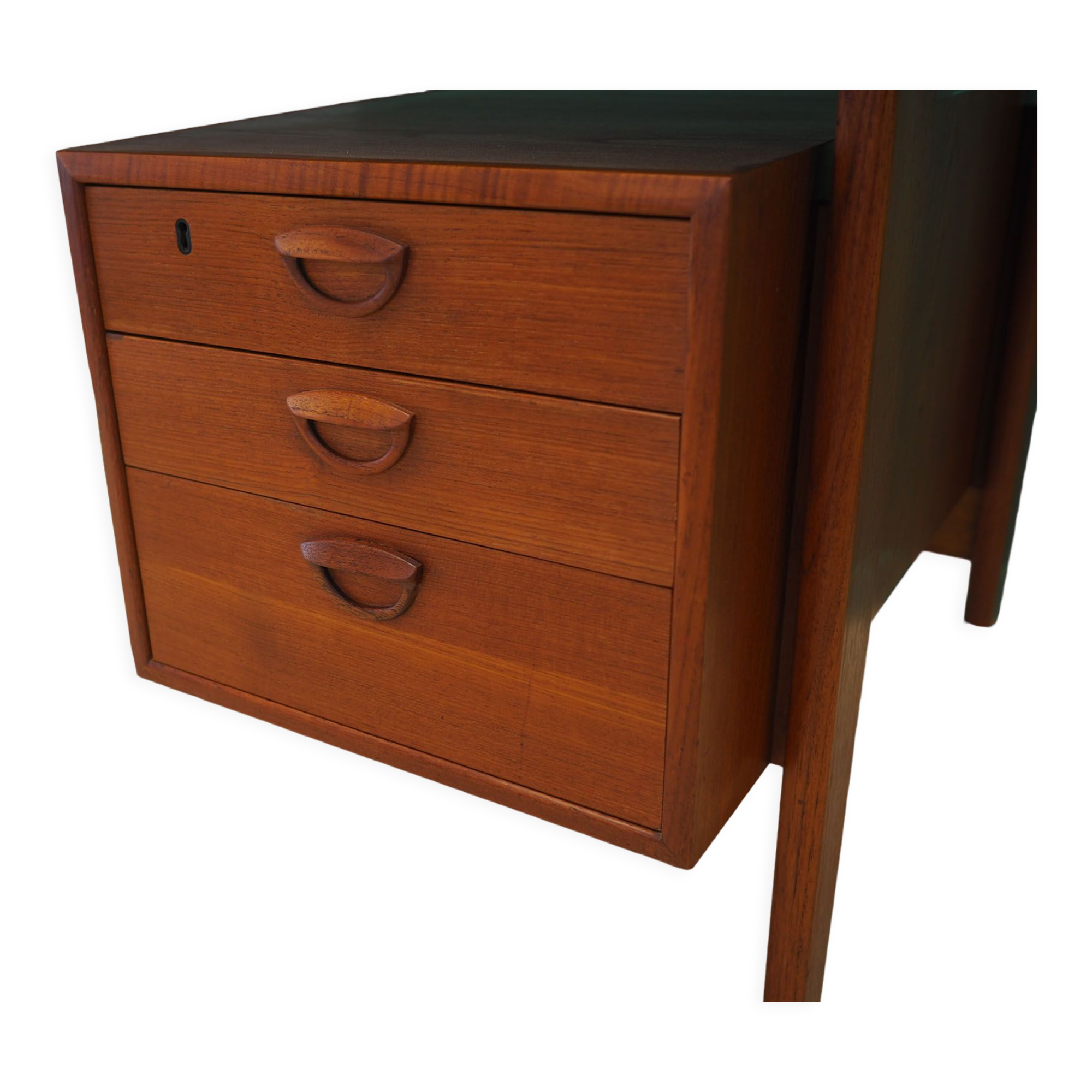 Bureau en teck, design danois, années 1970, design Kai Kristiansen