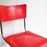 Bright Red 1950's Modernist cantilevered Chair