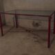 Glass and wrought iron desk table
