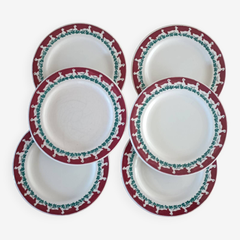 6 plates with duck decoration Made in Italy