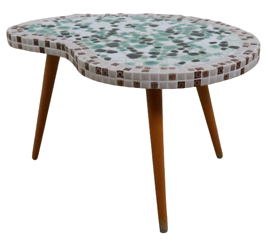 Kidney-shaped mosaic plant table