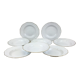 Hollow porcelain plates of pure white and gold