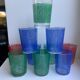 Set of 8 colored water glasses 70s