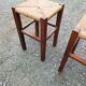 Paire de tabourets paillés rustique bois