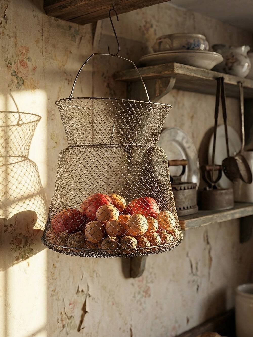 Vintage XL fishing net or basket Maillinox from the 80s-90s.